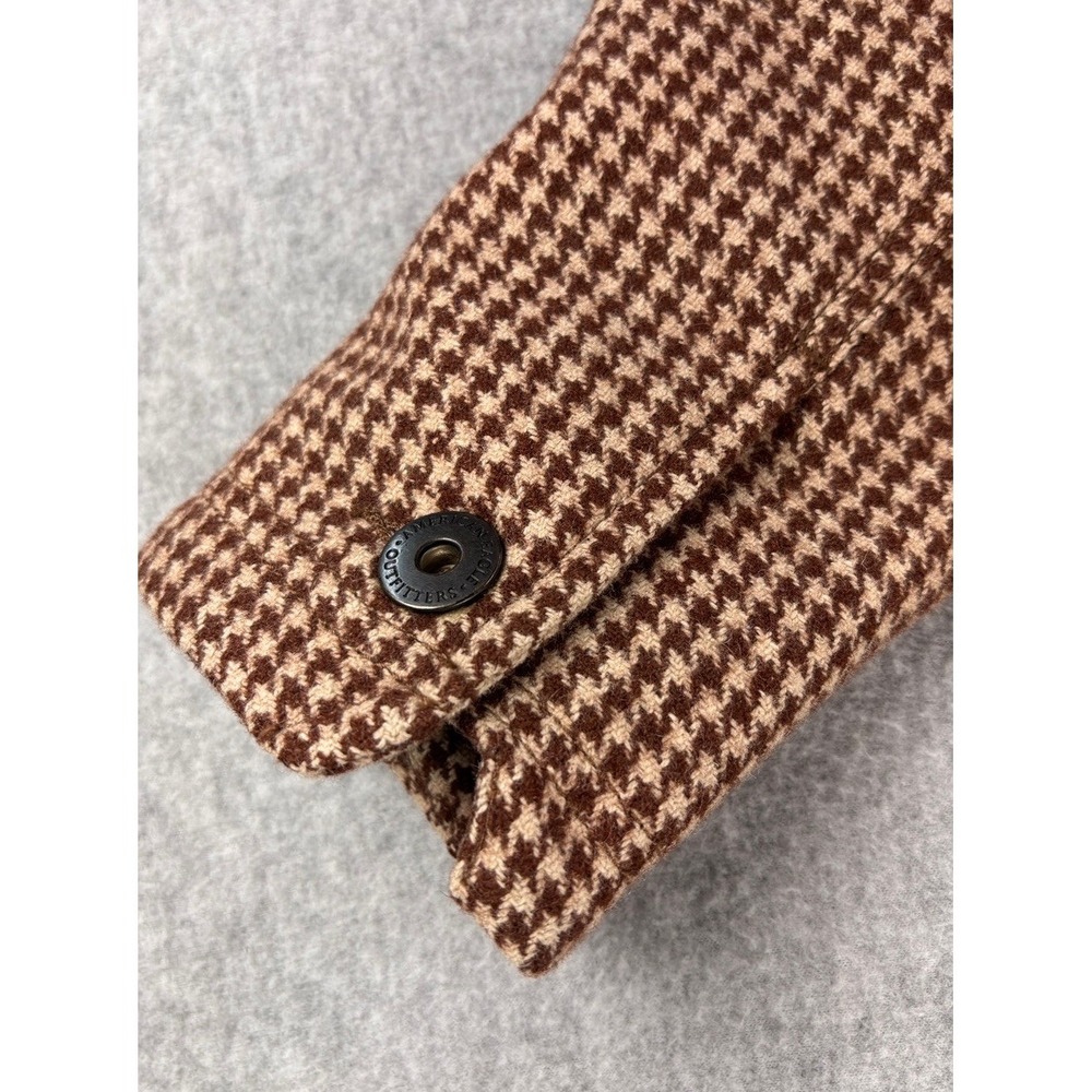 American Eagle VTG Wool Blend Tailored‎ Houndstooth Blazer Size M Dark Academia - Picture 8 of 16